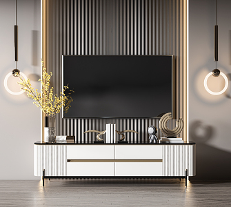 Light Luxury TV Cabinet 3d model