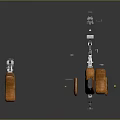 Disassembled Firearm 3D Model Display With Wooden Grips Magazine Barrel Components
