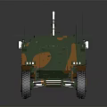 Camouflaged Armored Military Vehicle With Six Wheels Mounted Weapon And Tactical Antenna