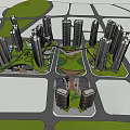 Urban Residential Complex With High Rise Buildings And Landscaped Green Spaces