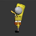SpongeBob SquarePants Yellow Square Character With Big Eyes Smiling Face And Red Tie