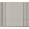 Modern Background Wall With Gray Panels Textured Sections And Golden Frame 3d model