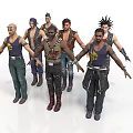 Men With Different Stylish Outfits And Unique Hairstyles In Various Poses