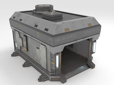 Industrial Style Garage Design With Metal Structure Paneling And Mechanical Details 3d model