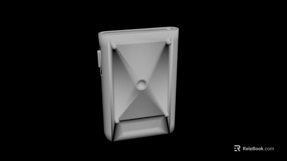 White Wall Mounted Geometric Accessory With Central Circular Hole Design 3d model 