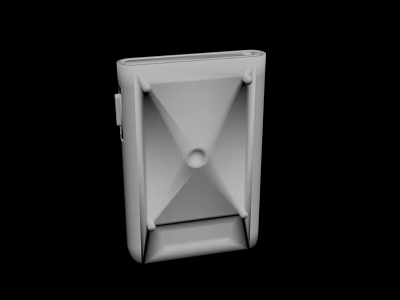 White Wall Mounted Geometric Accessory With Central Circular Hole Design 3d model
