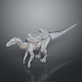 Futuristic Dinosaur Model With Intricate Saddle And Mechanical Design Elements 3d model