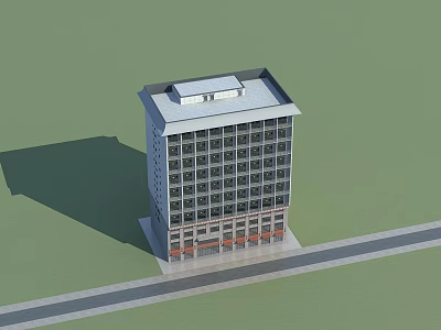 Modern Multi story Residential Building With Glass Windows And Urban Facade Design 3d model