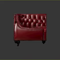 Red Leather Single Sofa With Modern Tufted Design And Stylish Appearance 3d model
