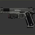 Tactical Handgun With Silencer Tactical Light Textured Grip And Stainless Steel Finish