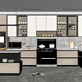 Modern Open Kitchen Interior With Marble Island Cabinets Appliances And Lighting
