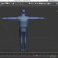 Game Movie Character In Blue Shirt And Pants With Cap Arms Outstretched On Black Background