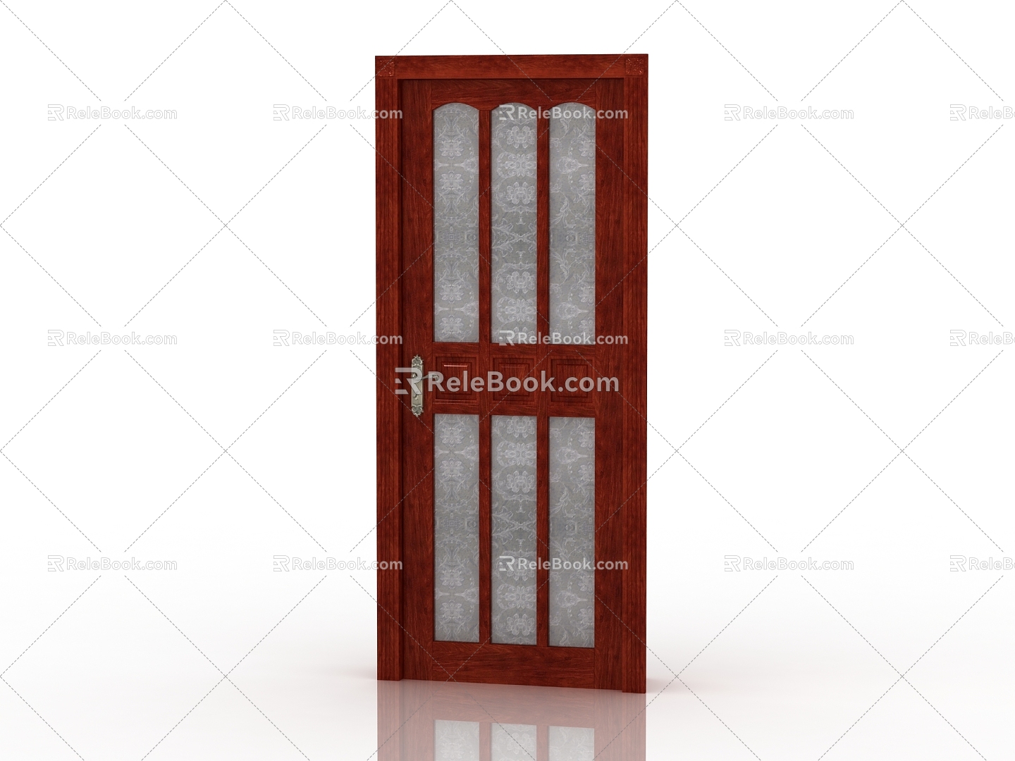 Modern European Style Interior Door Solid Wood Door 3d model