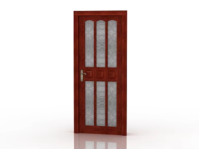 Modern European Style Interior Door Solid Wood Door 3d model