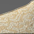 Beige Decorative Pillow With White Wavy Pattern For Home Living Room Decoration