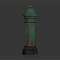 Vintage Green Mailbox With Gold Accents Dome Top And Dark Base