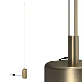 Golden Modern Floor Lamp With Slim Pole Circular Base Minimalist Design