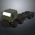 Olive Green Military Heavy Duty Truck With Multiple Wheels And Long Chassis