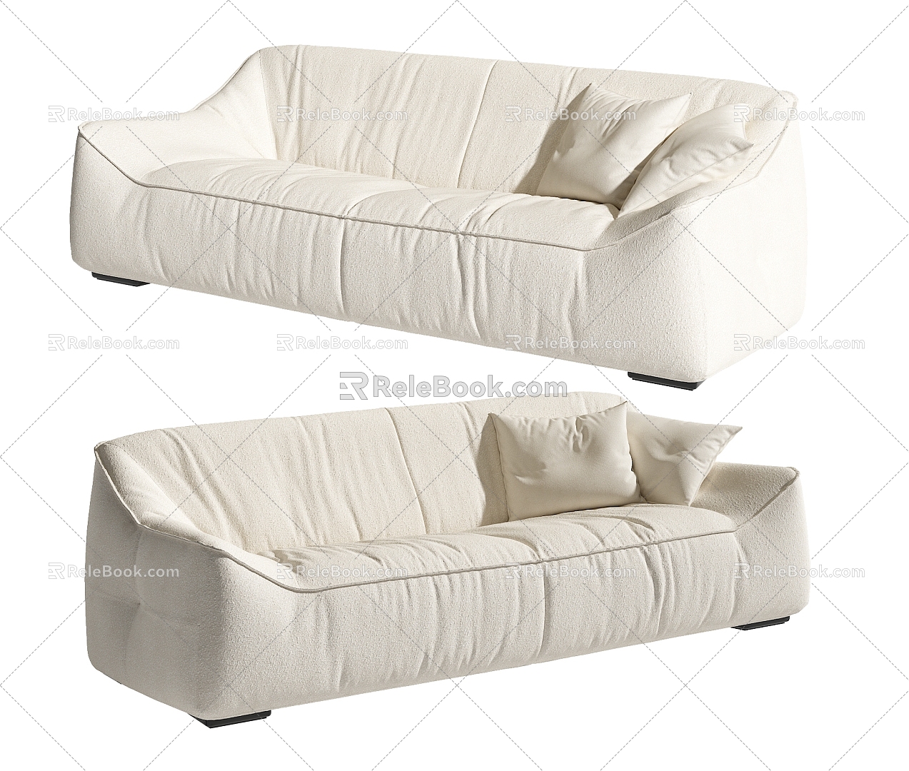 Silent wind double sofa 3d model