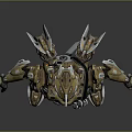 Futuristic Warrior In Golden Yellow Mech Suit With Advanced Armor Details