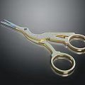 Premium Gold Metal Scissors With Intricate Carving For Hardware Tools And Craft Use