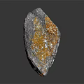 Natural Stone Rock With Orange And Gray Textured Rough Surface 3d model