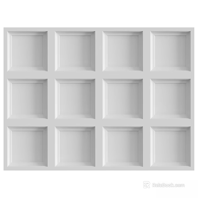 White Grid Pattern Decorative Partition Panel For Modern Interior Wall Design 3d model