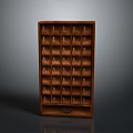 Sturdy Wooden Storage Cabinet With Multiple Small Compartments For Home Organization 3d model