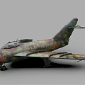 Vintage Military Aircraft With Camouflage Paint Scheme And Number 46 Marking Side View