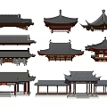 Traditional Chinese Pergola Designs Featuring Various Roof Styles And Architectural Structures