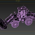 Yellow Construction Utility Vehicle With Front Loader Bucket And Large Tires 3d model