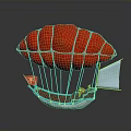 Red Balloon Like Spacecraft With Boat Structure For Cosmic Exploration Mission
