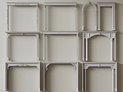 Various Architectural Components Including Decorative Frames Arch And Rectangular Designs 3d model