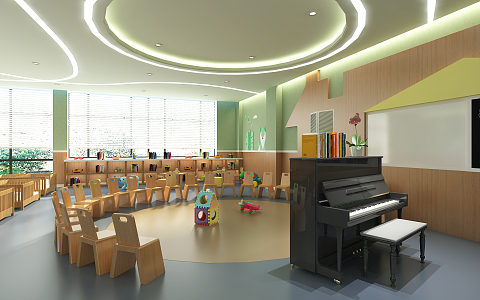 Modern Kindergarten Activity Room 3d model