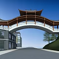 Traditional Modern Commercial Street Architecture With Green Trees And Waterfront Buildings