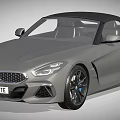 Gray BMW Convertible Sports Car With Sleek Design And Alloy Wheels