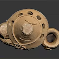 Ceramic Owl Sculpture With Small House Design And Decorative Vase
