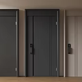 Modern Security Doors in Dark Gray and Light Beige with Sleek Locks for Home Entrance 3d model