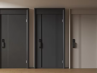 Modern Minimalist Entry Door Middle Ancient Anti-theft Door Top Single Door Sub-mother Door Password Door 3d model