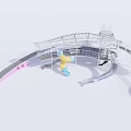 Modern Outdoor Playground Equipment Featuring Colorful Slides Pink Yellow And Silver Metal Canopy Design