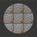 Automotive Brake Disc With Circular Shape Cracked Surface And Blue Orange Texture