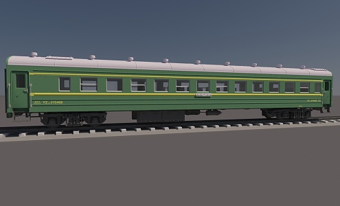 Modern train type hard seat carriage 3d model