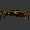 Detailed Mechanical Spider Robot With Metallic Legs And Yellow Brown Body