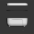 Sleek White Electronic Device With Two Layer Design And Black Support Frame