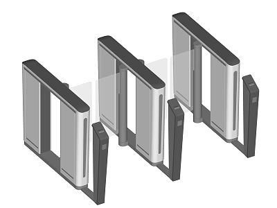 Modern Public Facility Turnstiles Ensuring Efficient Pedestrian Access Control And Security 3d model