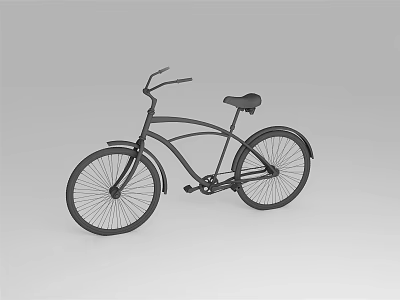 Stylish Vintage Black Bicycle With Curved Frame And Comfortable Leather Seat 3d model