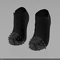 Edgy Black Boots With Spiked Metal Sole And Contemporary Fashion Design