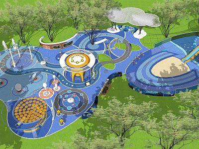 Modern Children's Play Area Children's Play Area Residential Community Children's Activity Area Paradise Landscape model