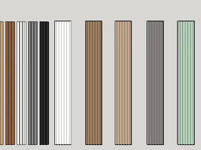 Various Colored Textured Wall Paneling Styles For Interior Design Projects 3d model
