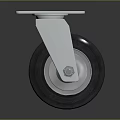 Industrial Caster Wheel Equipment With Square Metal Plate And Rubber Tire